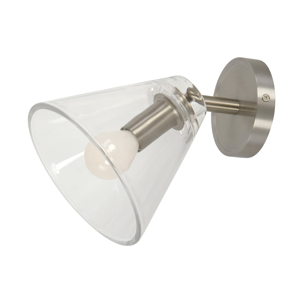Chiara 1 Light Spotlight in Brushed Chrome with Clear Glass-img-1