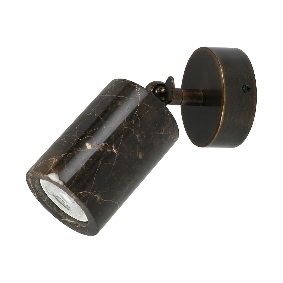 Thorsten 1 Light Spotlight in Brown Marble with Bronze Details-img-1