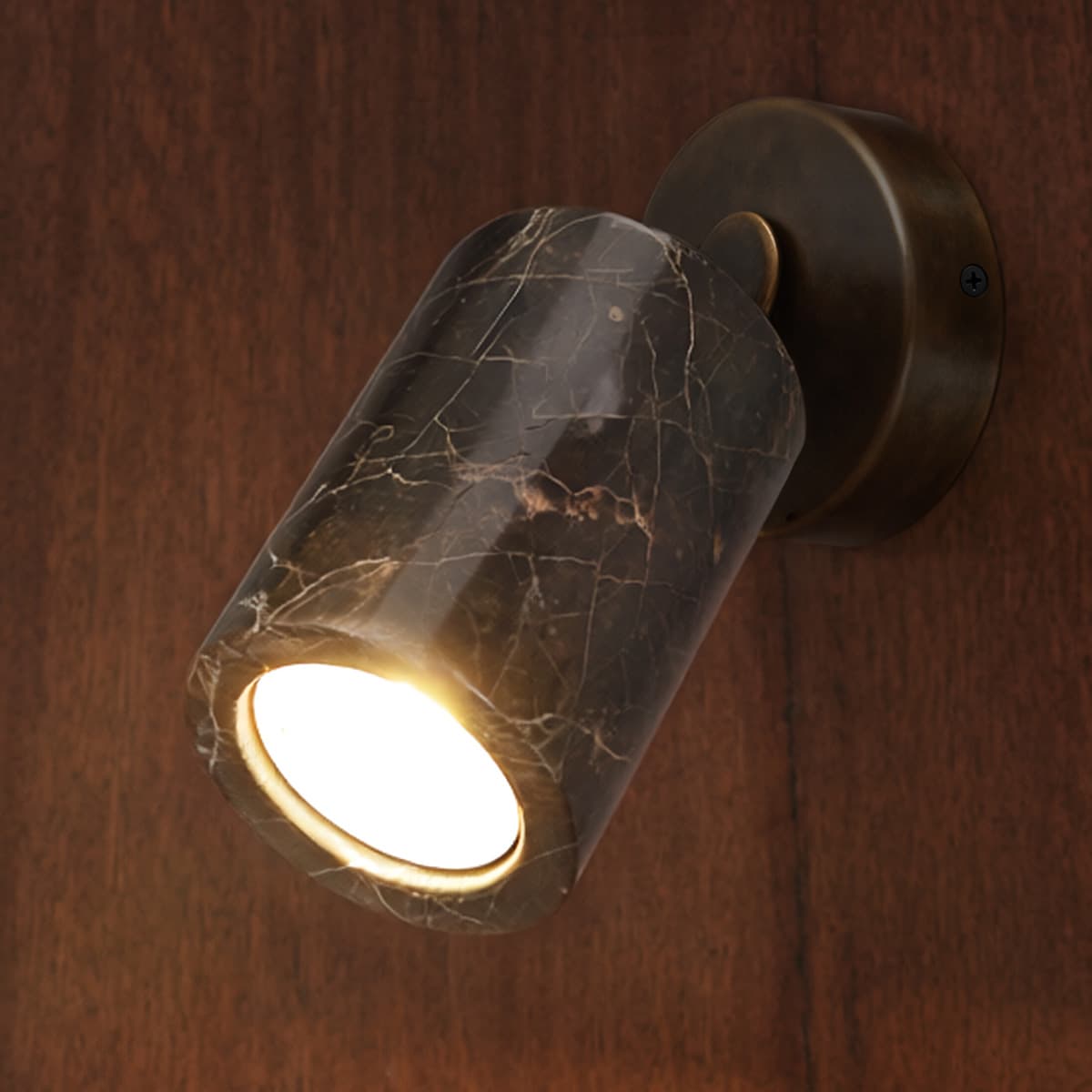 Thorsten 1 Light Spotlight in Brown Marble with Bronze Details-img-3