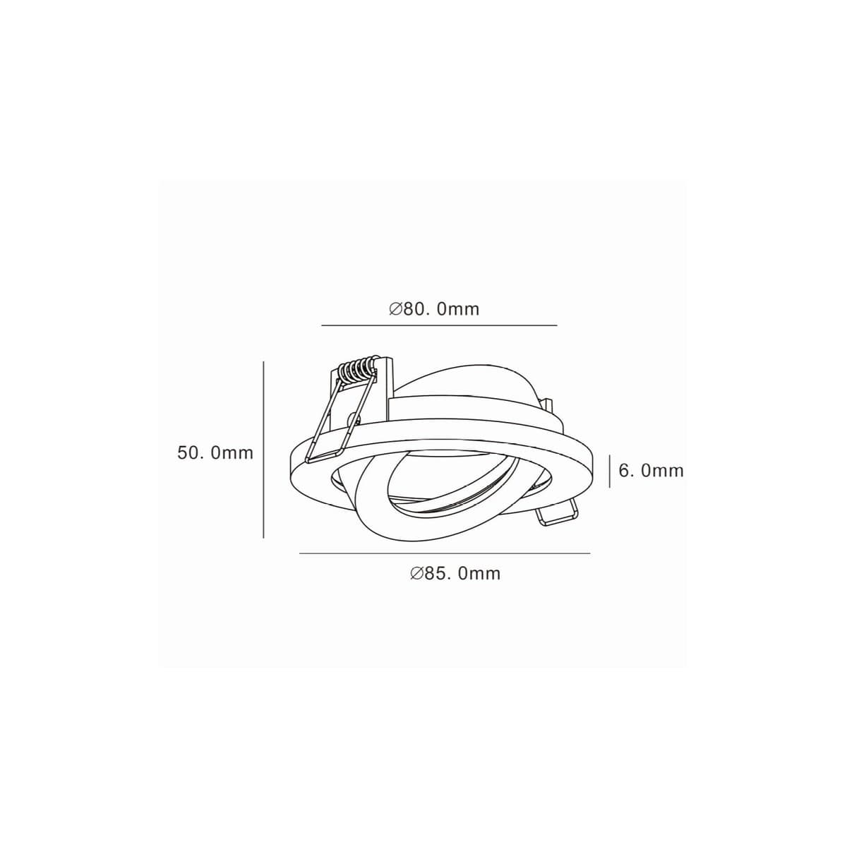 Podean GU10 Tilt Frame Only Recessed 72mm Cut Out Downlight in Black-img-5