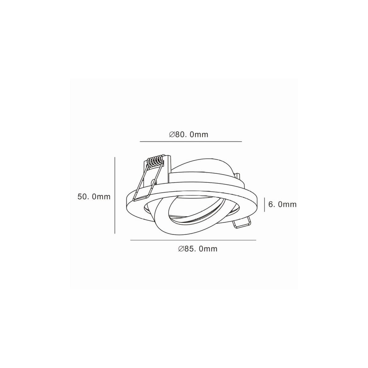 Podean GU10 Tilt Frame Only Recessed 72mm Cut Out Downlight in White-img-5