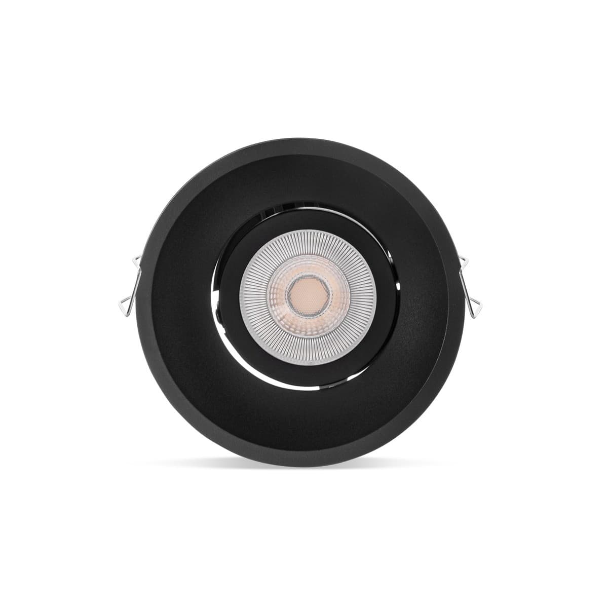 Podean GU10 Dish Tilt Frame Only Recessed 94mm Cut Out Downlight in Black-img-1