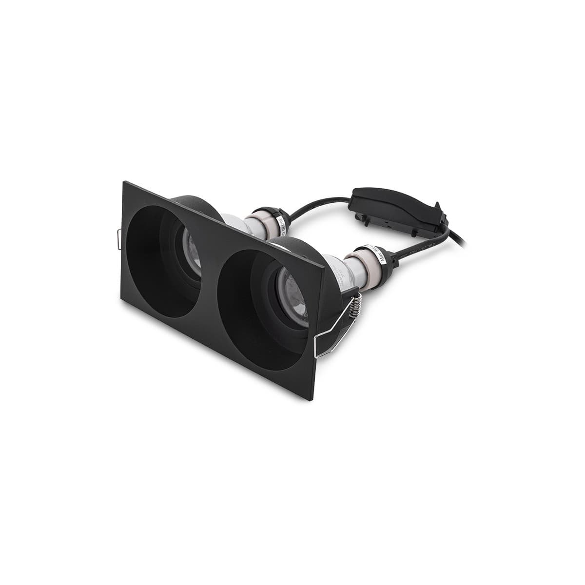 Podean 2 Light GU10 Dish Recessed 178mm X 85mm Cut Out Downlight in Black-img-1