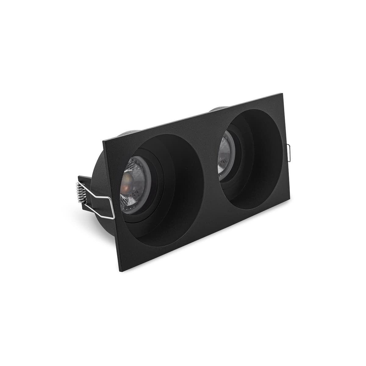 Podean 2 Light GU10 Dish Recessed 178mm X 85mm Cut Out Downlight in Black-img-2