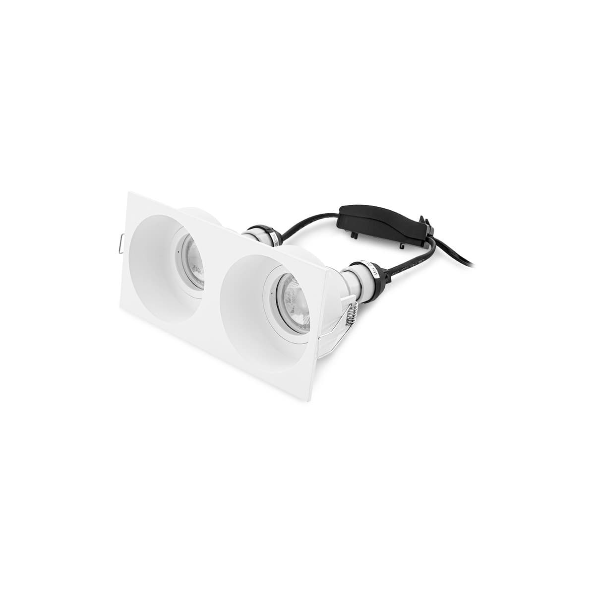 Podean 2 Light GU10 Dish Recessed 178mm X 85mm Cut Out Downlight in White-img-1