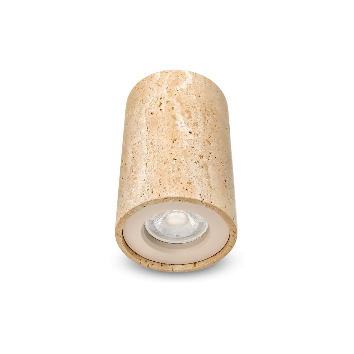 Traviato GU10 Surface Mounted Downlight in Natural Travertine with Beige Details-img-2