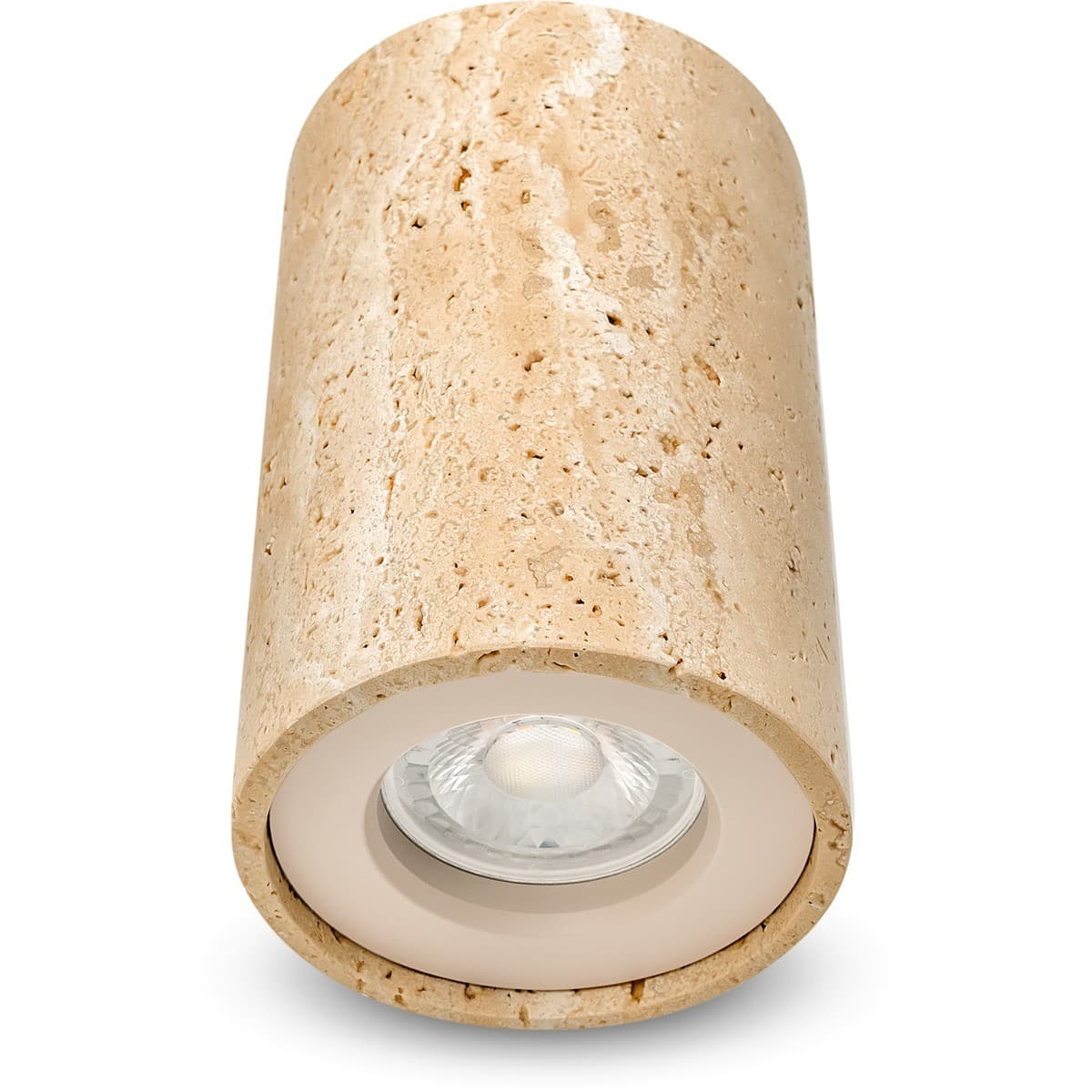 Traviato GU10 Surface Mounted Downlight in Natural Travertine with Beige Details-img-3