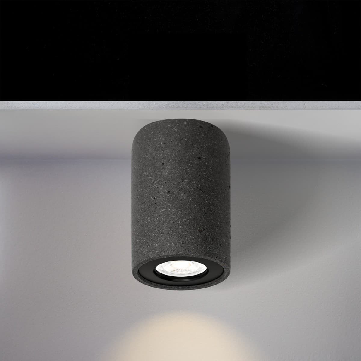 Traviato GU10 Surface Mounted Downlight in Lava Stone with Black Details-img-5