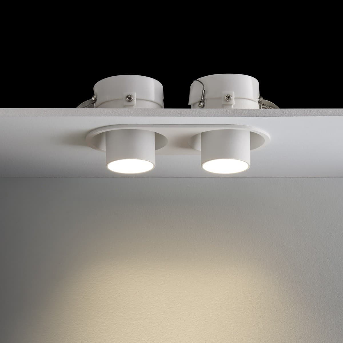 Luton 2 Light GU10 Recessed Gimble 205mm X 95mm Cut Out Downlight in White-img-5