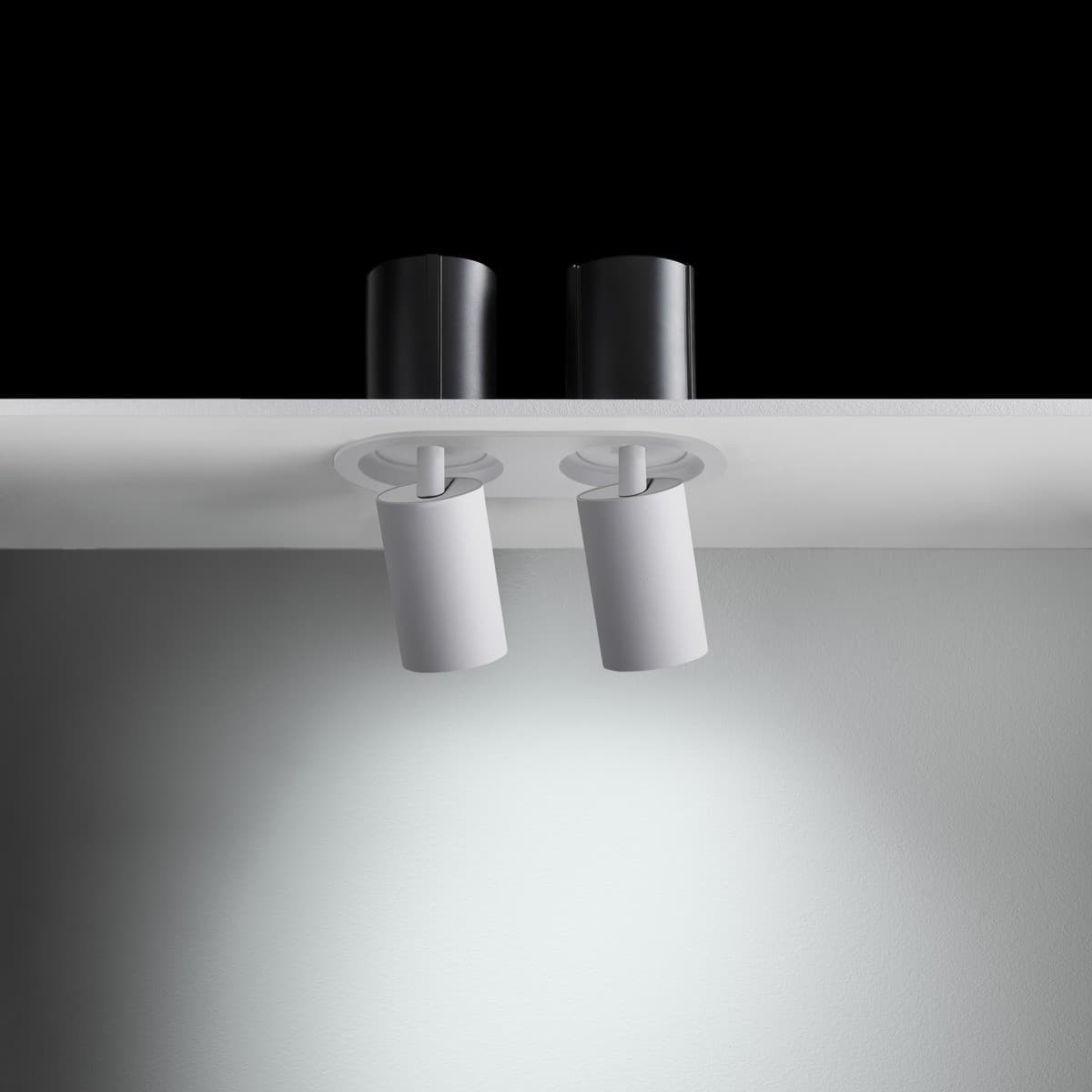 Luton 2 Light GU10 Recessed Adjustable 195mm X 86mm Cut Out Spotlight in White-img-10