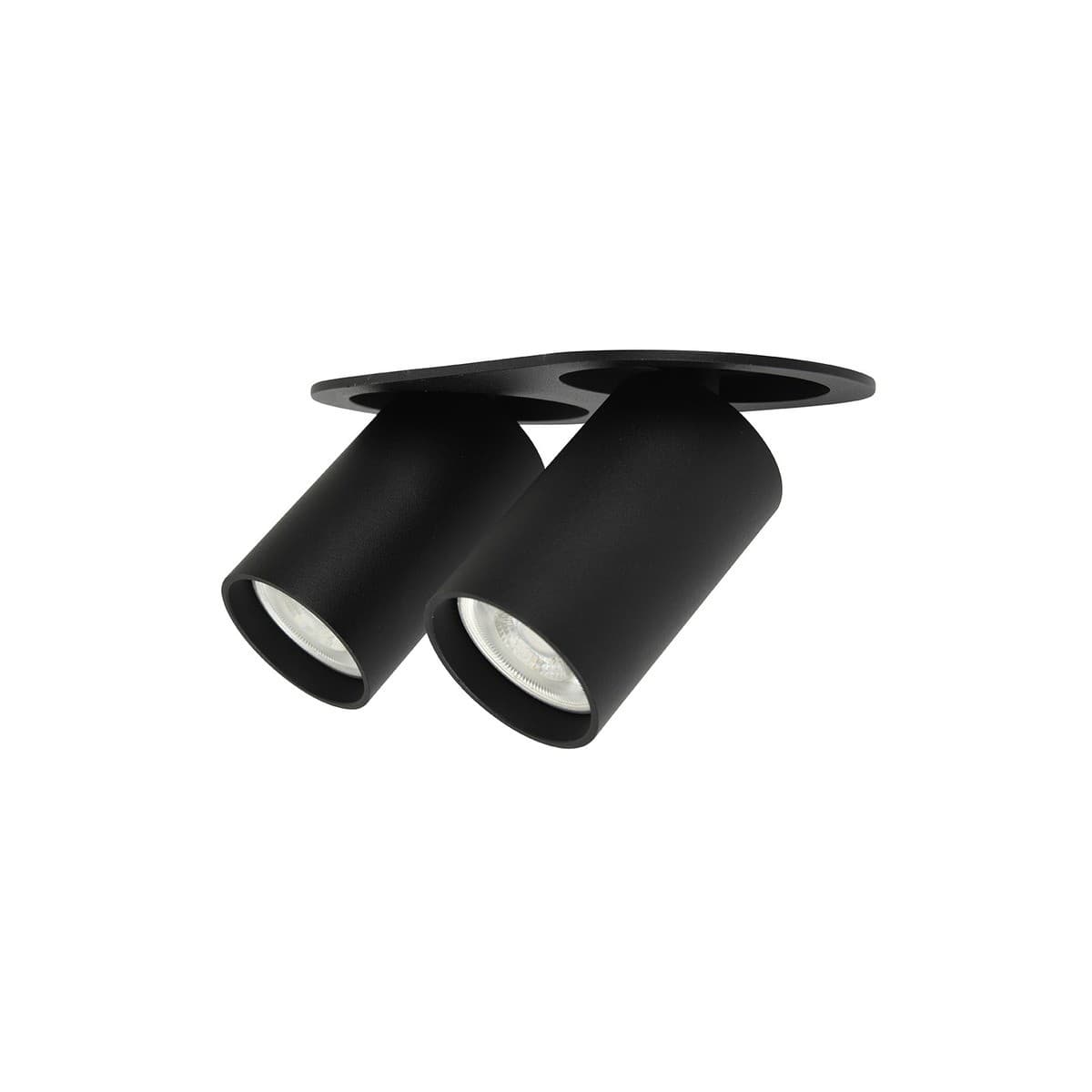 Luton 2 Light GU10 Recessed Adjustable 195mm X 86mm Cut Out Spotlight in Black-img-2