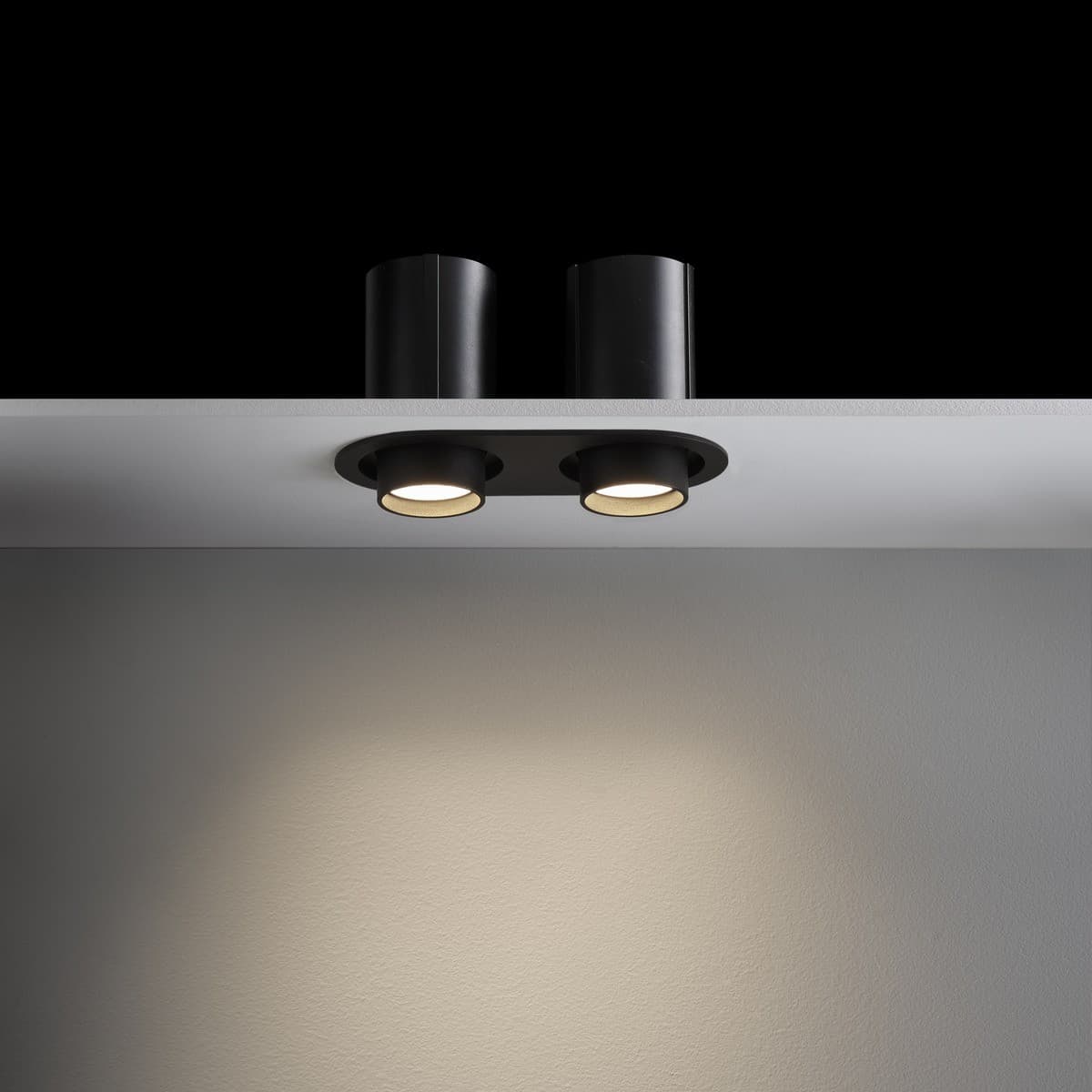 Luton 2 Light GU10 Recessed Adjustable 195mm X 86mm Cut Out Spotlight in Black-img-7