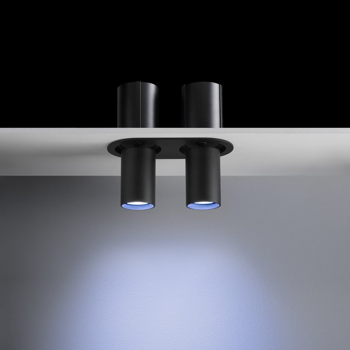 Luton 2 Light GU10 Recessed Adjustable 195mm X 86mm Cut Out Spotlight in Black-img-8