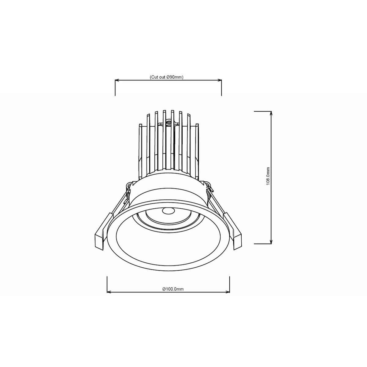 Custom 100mm LED Recessed 4CCT 14W 90mm Cut Out Downlight in White-img-10