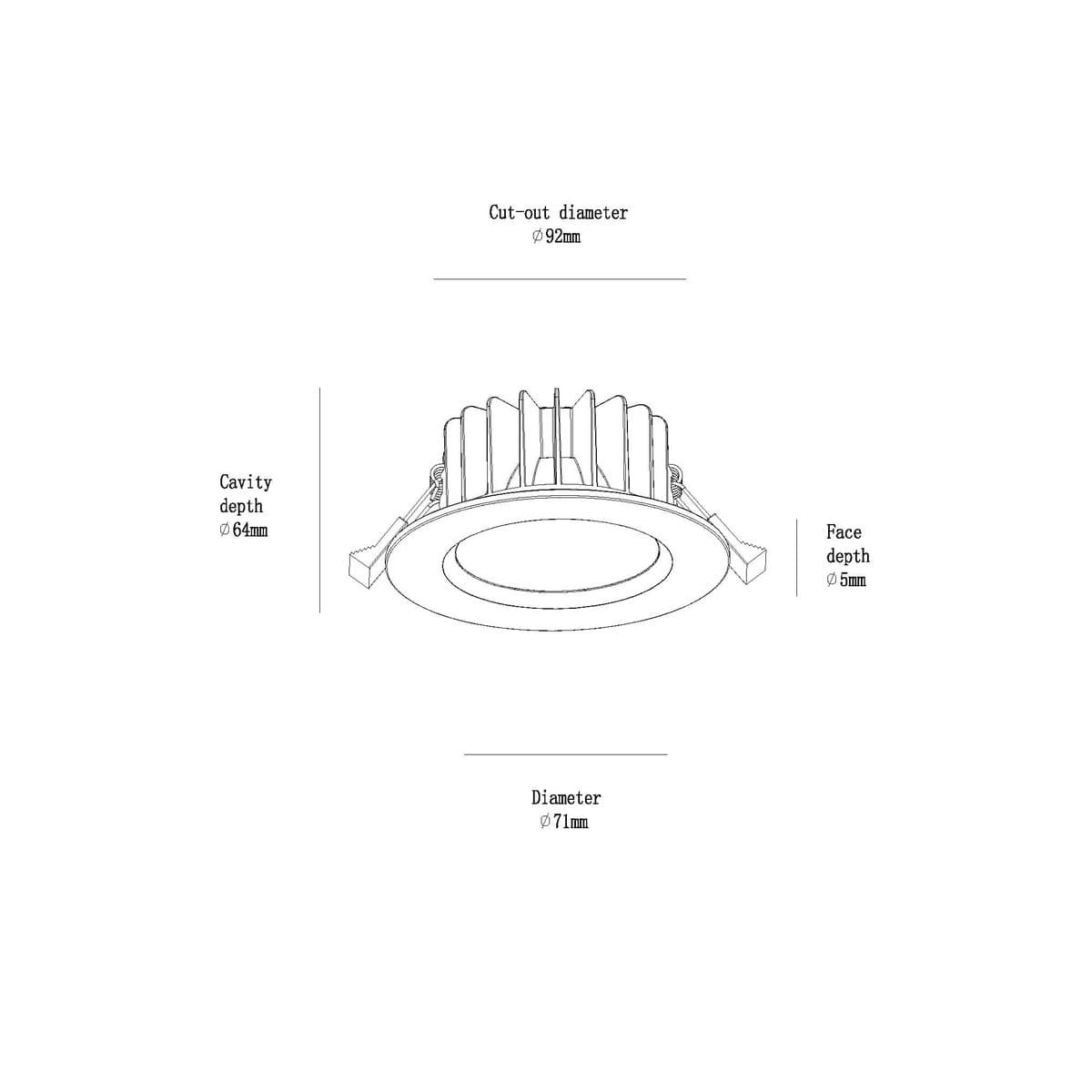 Infinity Maxi LED Recessed Colour Switch 92mm Cut Out Downlight in White-img-9