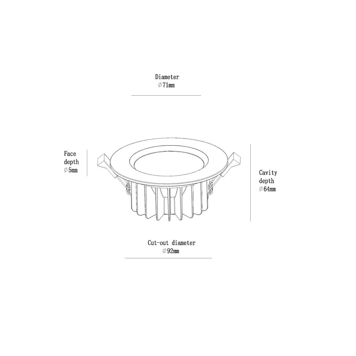 Infinity Maxi LED Recessed Colour Switch 92mm Cut Out Downlight in Chrome-img-6