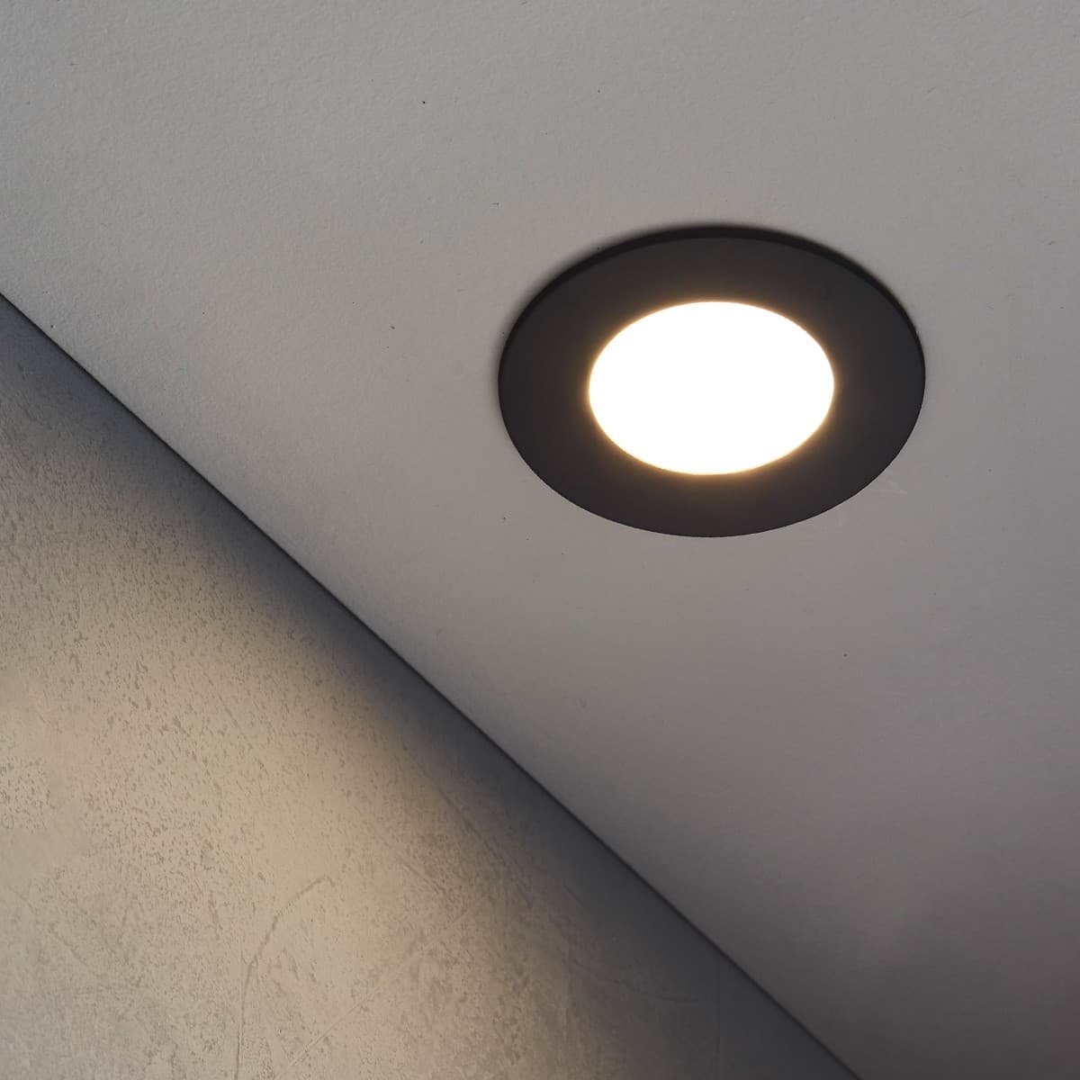 Theo LED Recessed Round Cool White 75mm Cut Out Panel Light  in Black