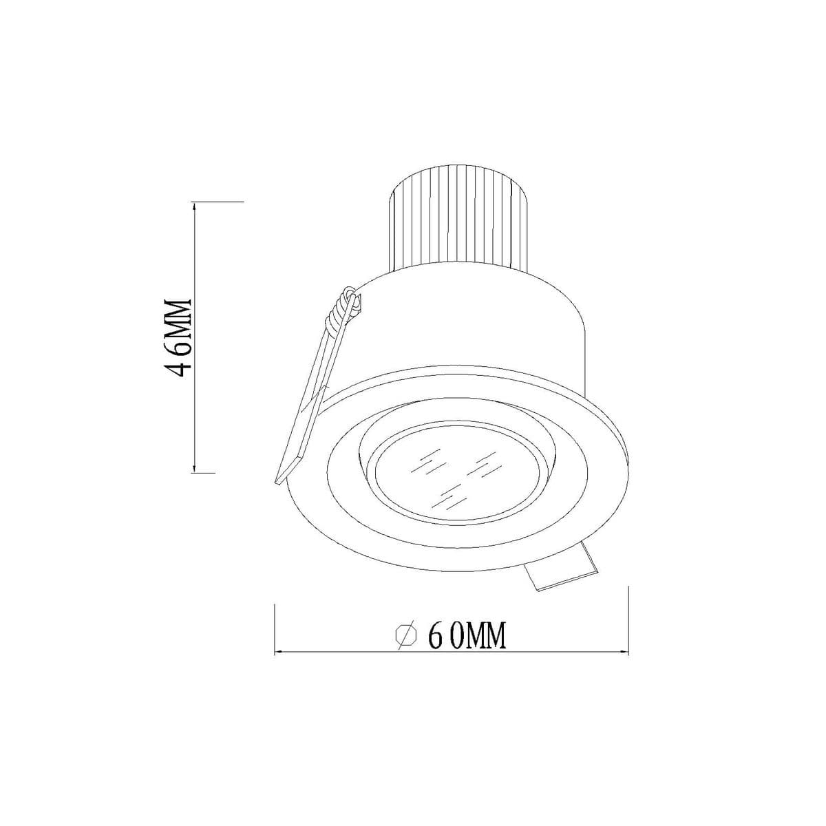 Starlight LED Recessed Adjustable Cool White 50mm Cut Out Downlight in Black-img-4