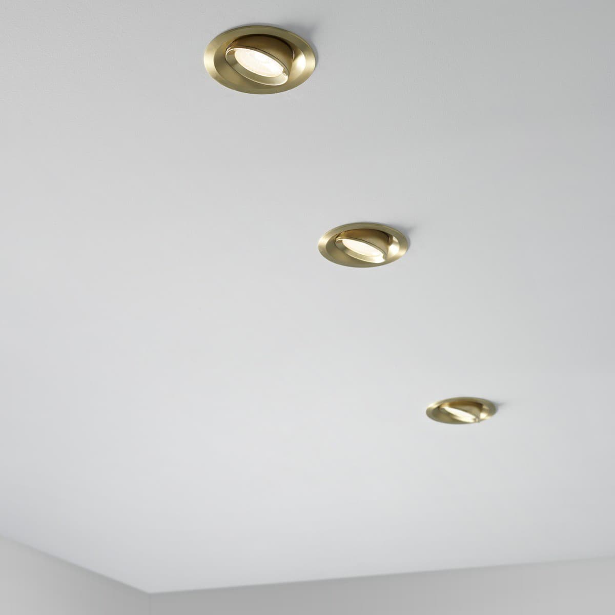 City III LED Recessed Gimble CCT 92mm Cut Out  Downlight in Brass-img-6