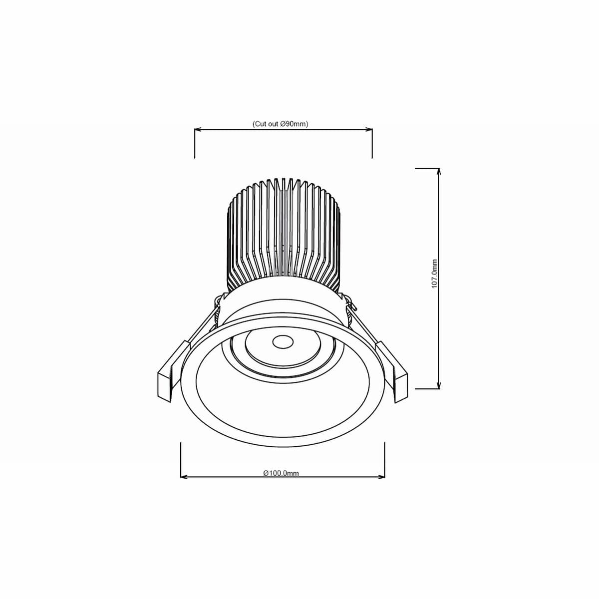 Custom 100mm LED Recessed Tri Colour 10W  90mm Cut Out Downlight  in White-img-8