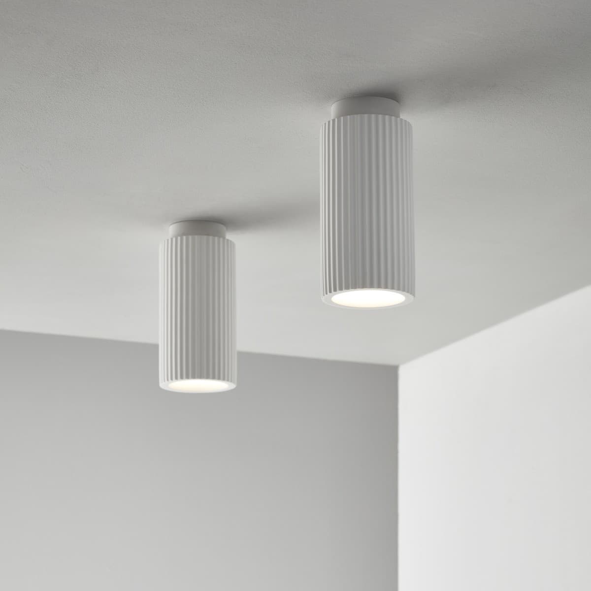 MFL Gypsum GU10 Ribbed Surface Mounted Downlight in White-img-6