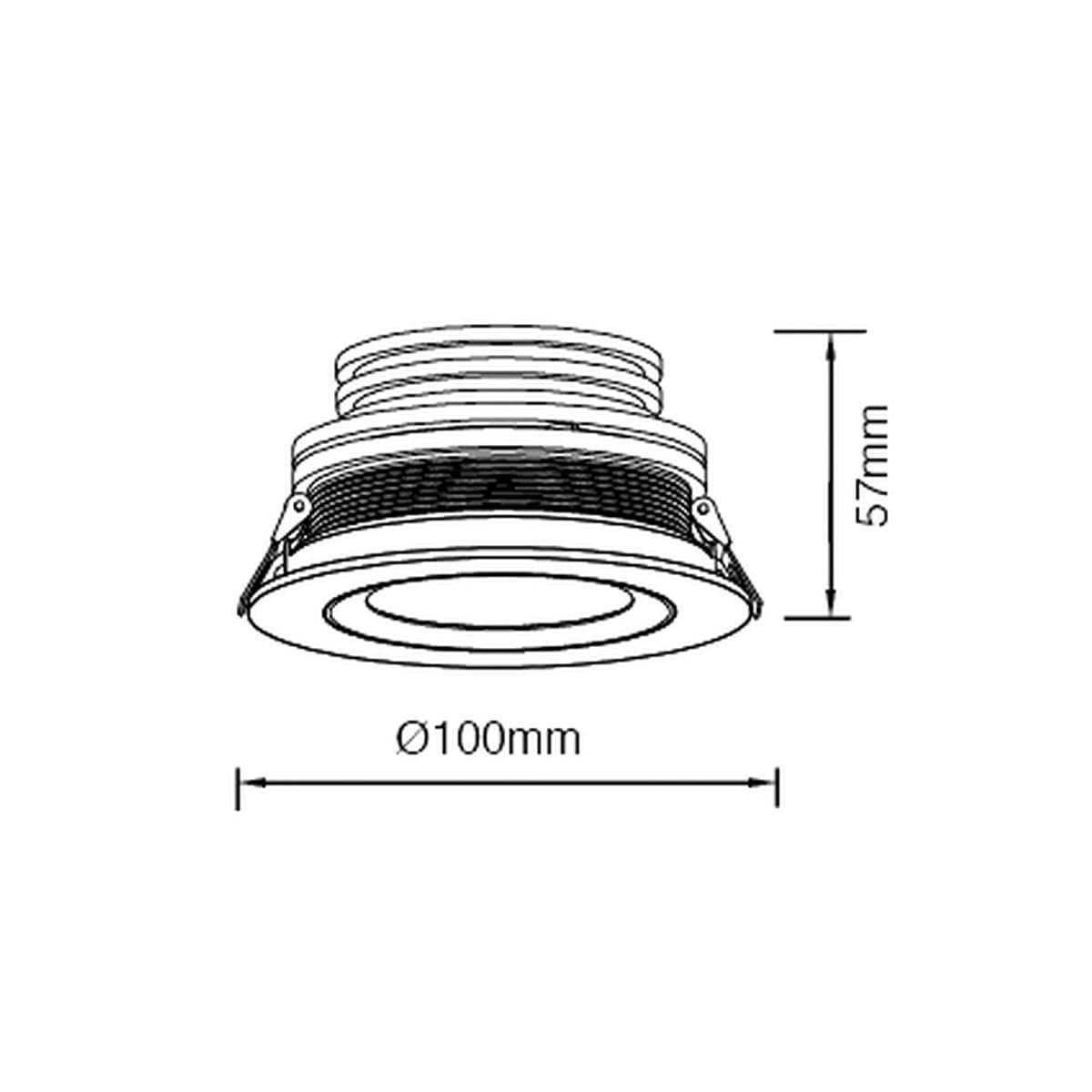 MFL Click LED Wall Wash Warm White 92mm Cut Out Downlight in White-img-2