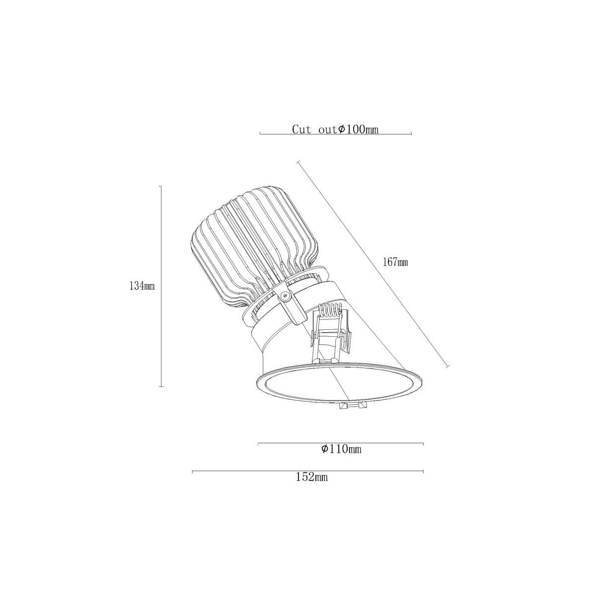 MFL Accent Minitrim LED Recessed Wall Washer Cool White 100mm Cut Out Downlight in Black-img-3