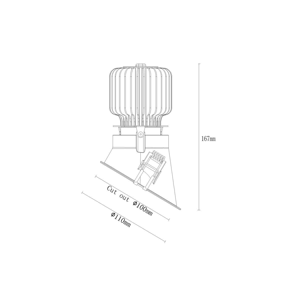 MFL Accent Minitrim LED Recessed Wall Washer Cool White 100mm Cut Out Downlight in Black-img-4