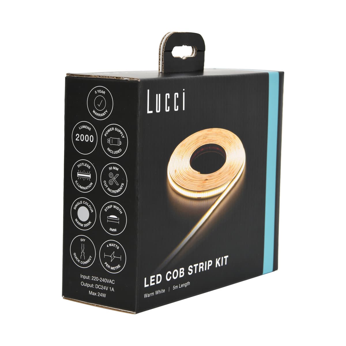 Glow Classic 5m 20W COB LED Strip Kit in Warm White, Low Output-img-2