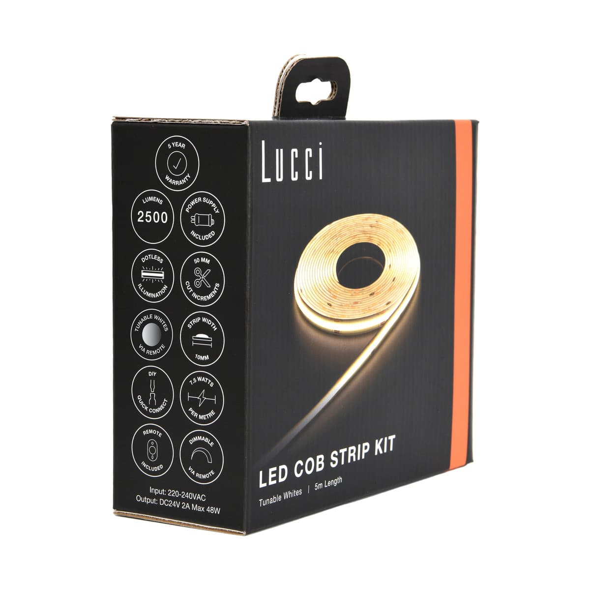 Glow Dynamic 5m 38W Tunable White COB LED Strip Kit with Remote-img-2