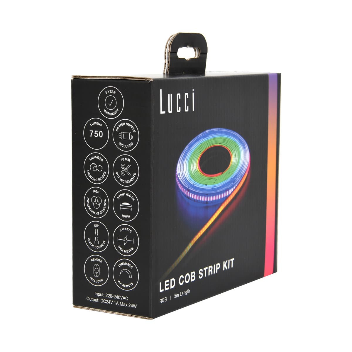 Glow Dynamic 5m 20W Full Colour and White COB LED Strip Kit with Remote-img-2