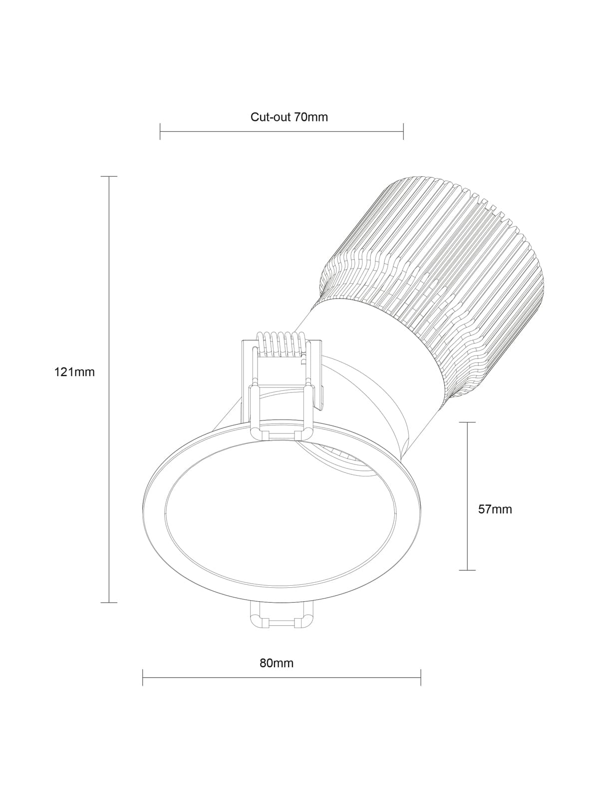 MFL Accent Small Wall Wash CCT LED Dimmable 70mm Cut Out Downlight in White