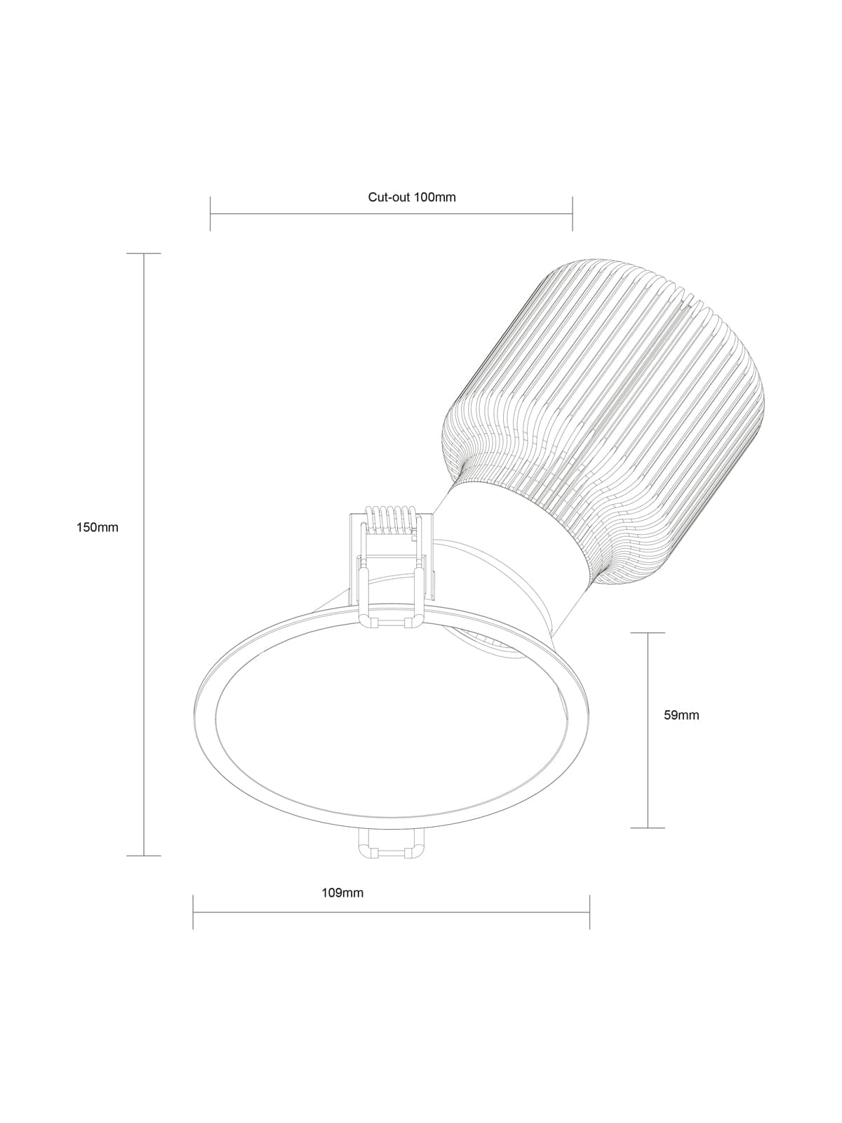 MFL Accent Large Wall Wash CCT LED Dimmable 100mm Cut Out Downlight in White