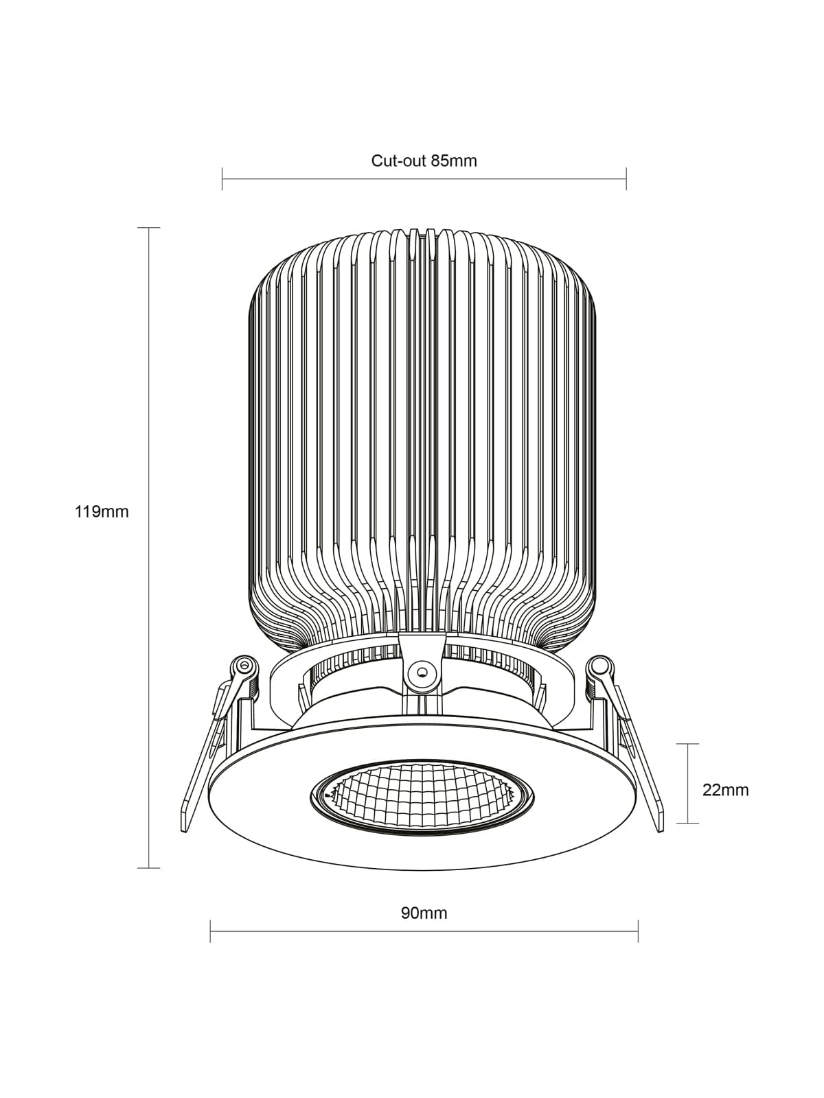 MFL Accent Large Gimble CCT LED Dimmable 85mm Cut Out Downlight in White