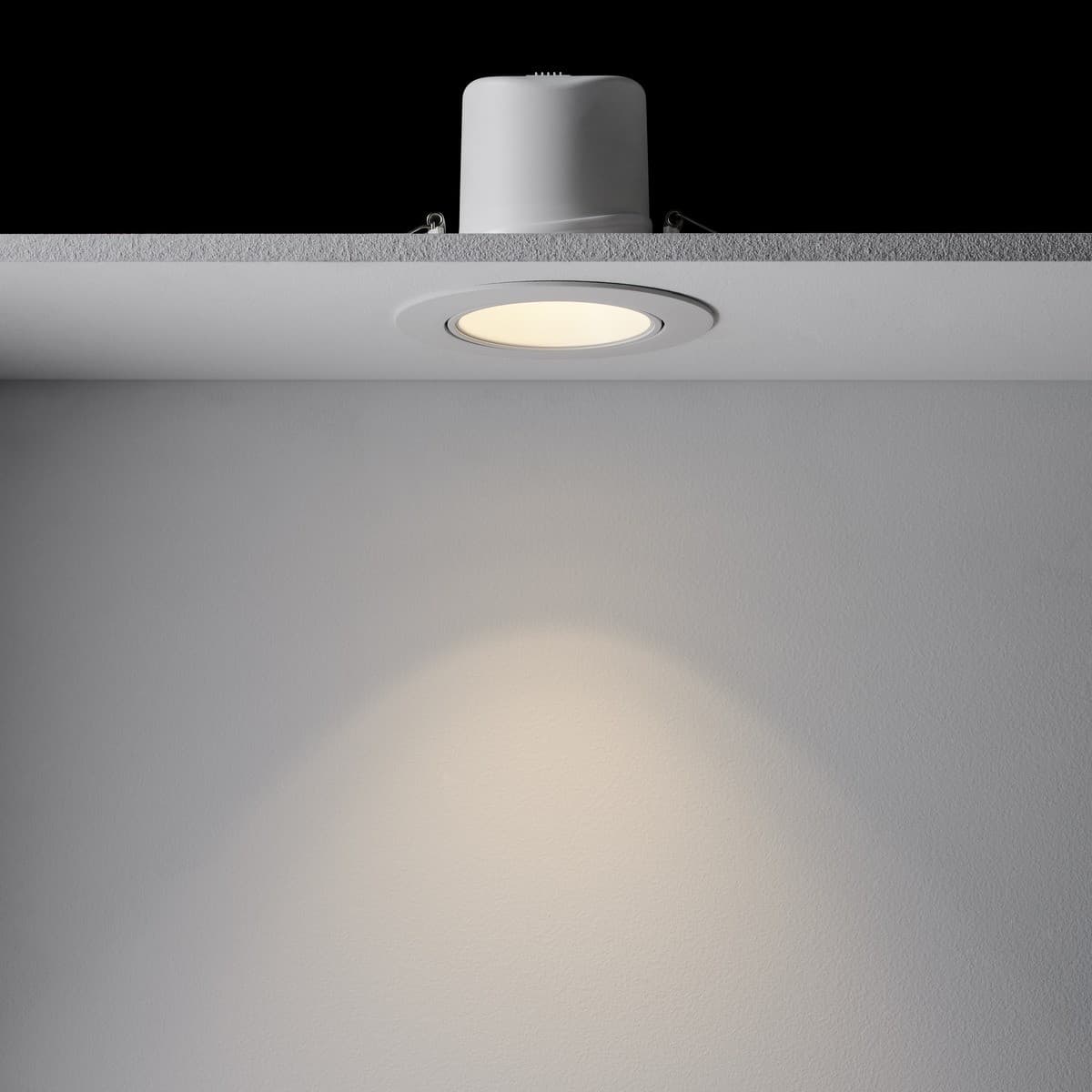 Flare LED Recessed Gimble Tri Colour Cut Out 90mm Downlight in White-img-8