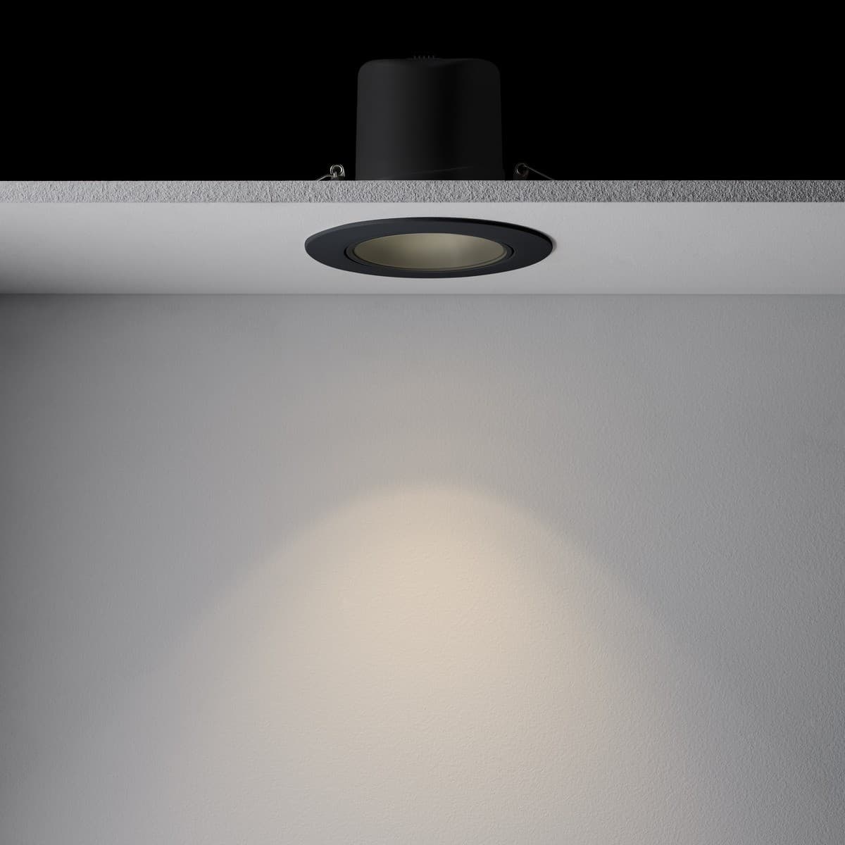 Flare LED Recessed Gimble Tri Colour Cut Out 90mm Downlight in Black-img-5
