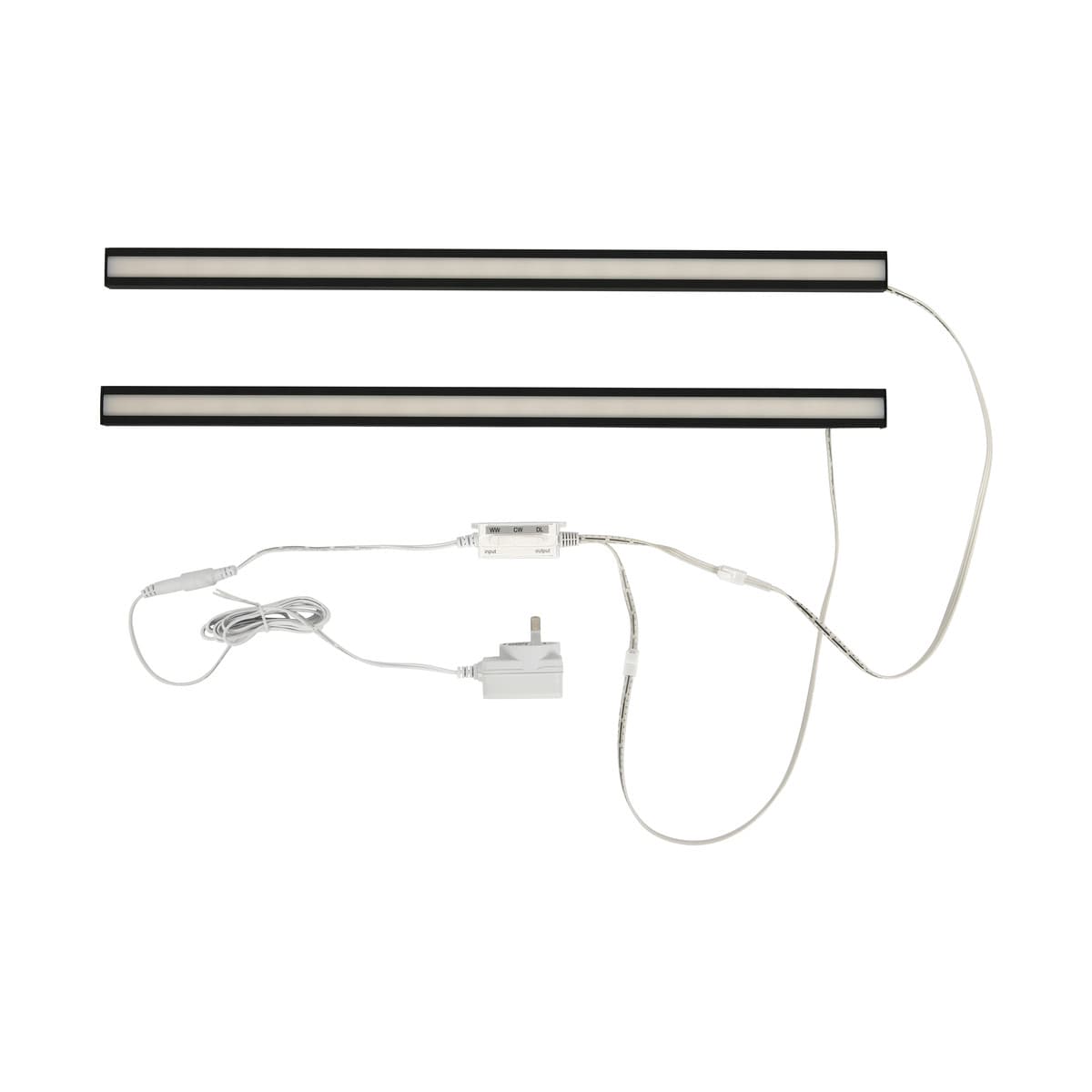 Duel 2 Light 508mm LED Colour Switch Cabinet Light Kit in Black-img-1