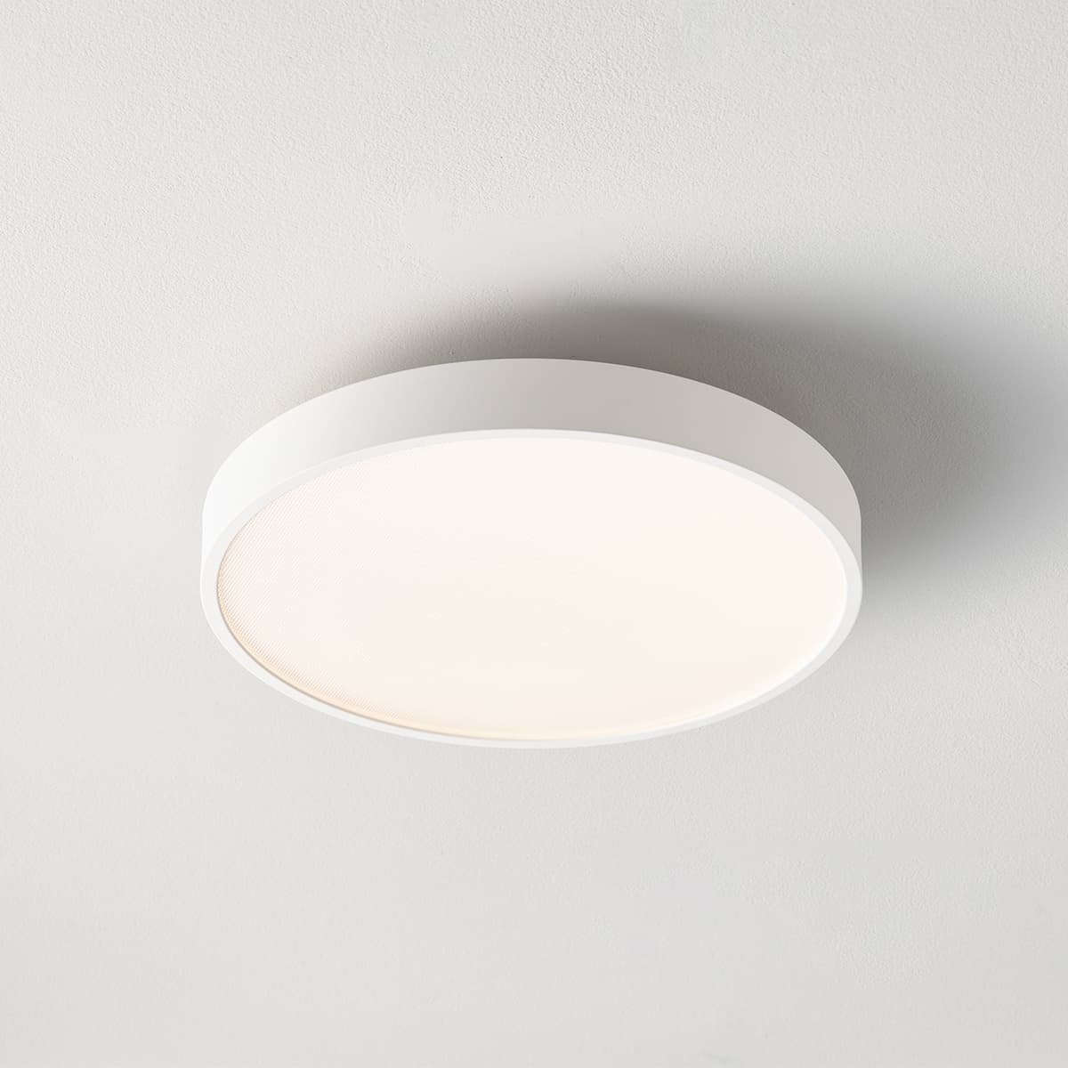 MFL Moku LED Dimmable Colour Change Prismatic Round Flush Mount in White