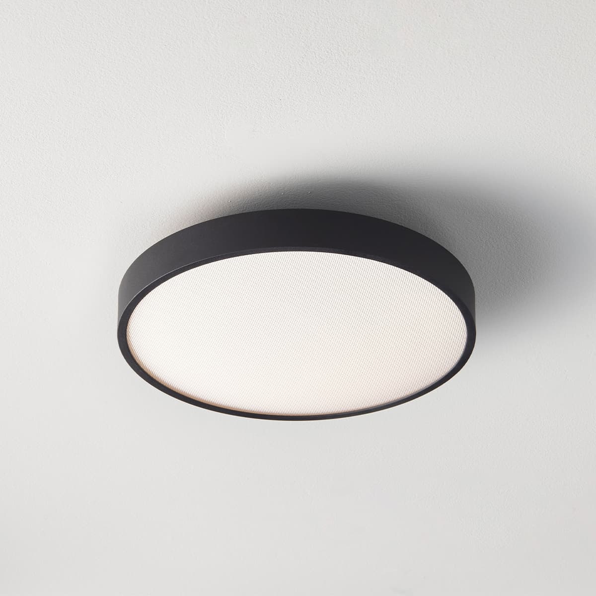 MFL Moku LED Dimmable Colour Change Prismatic Round Flush Mount in Black