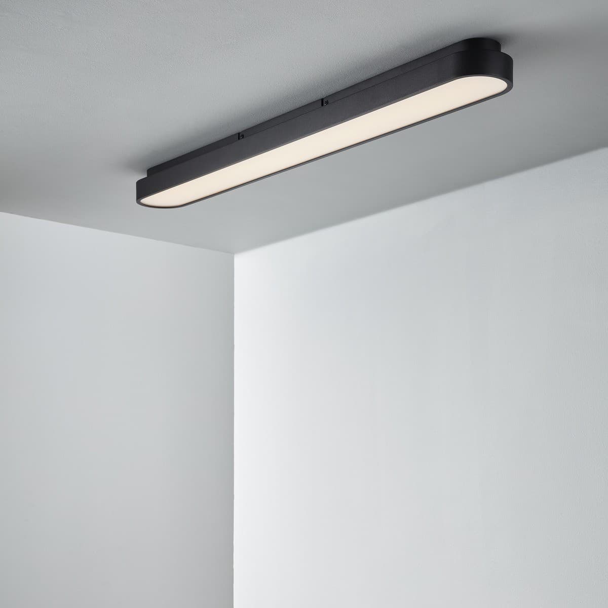 MFL Moku LED Dimmable Colour Change Prismatic Long Flush Mount in Black