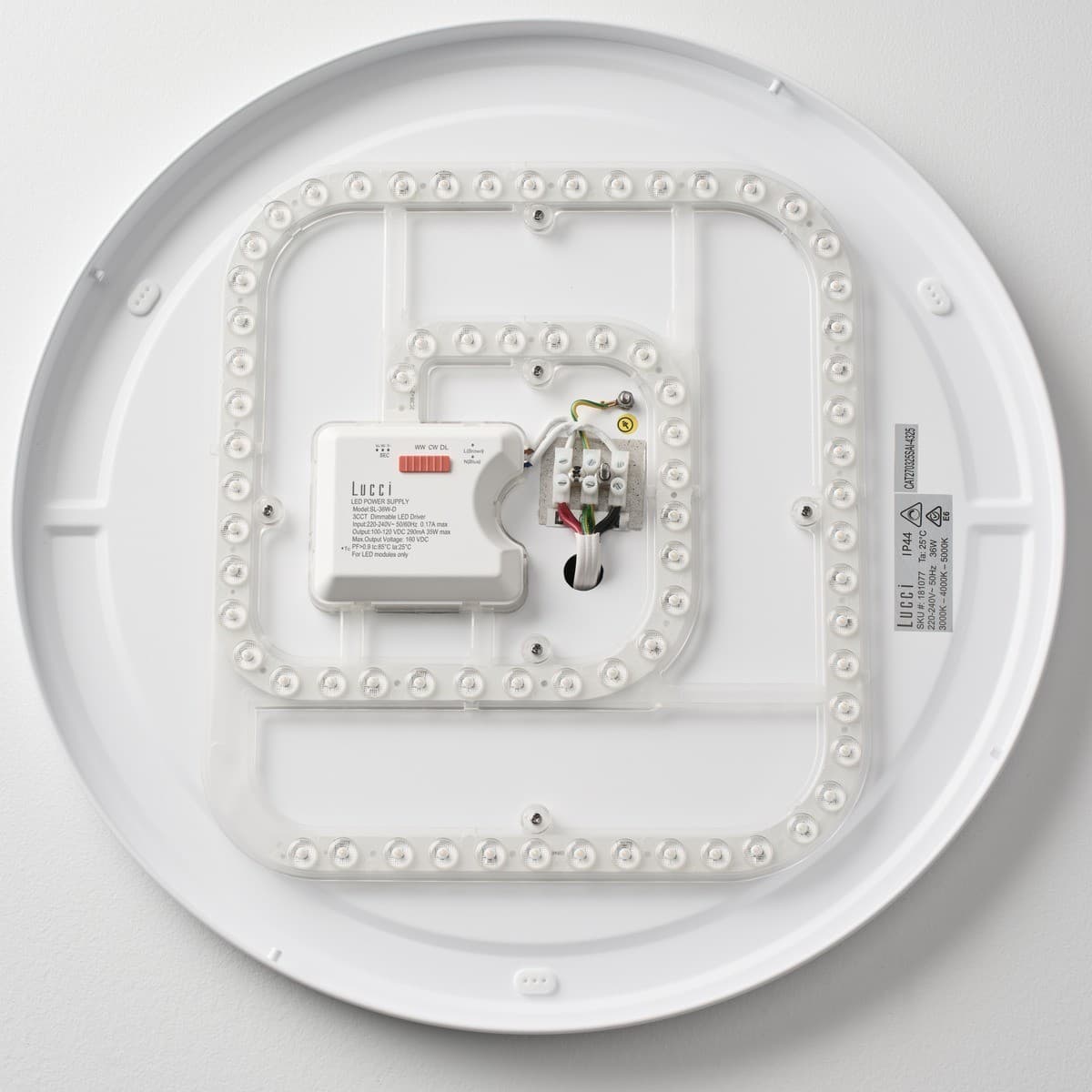 Nova 485mm LED Colour Switching IP44 Flush Mount in White-img-2