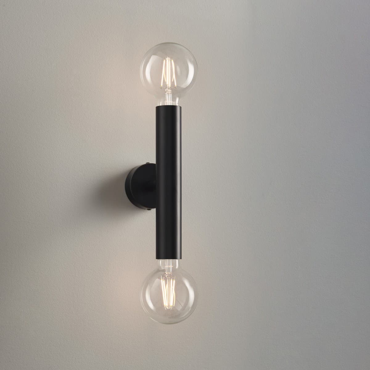 Parker 2 Light Cylinder Wall Bracket in Black-img-4