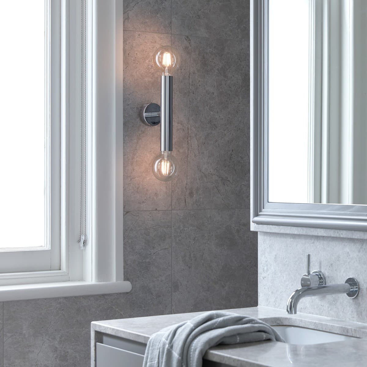 Parker 2 Light Cylinder Wall Bracket in Chrome