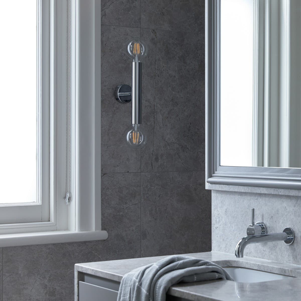 Parker 2 Light Cylinder Wall Bracket in Chrome
