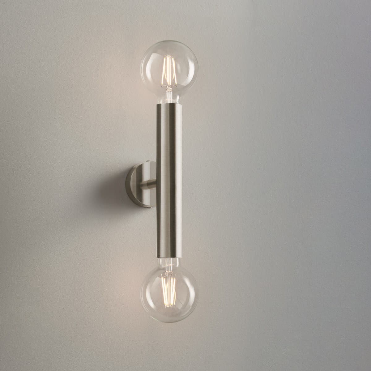 Parker 2 Light Cylinder Wall Bracket in Brushed Chrome-img-3