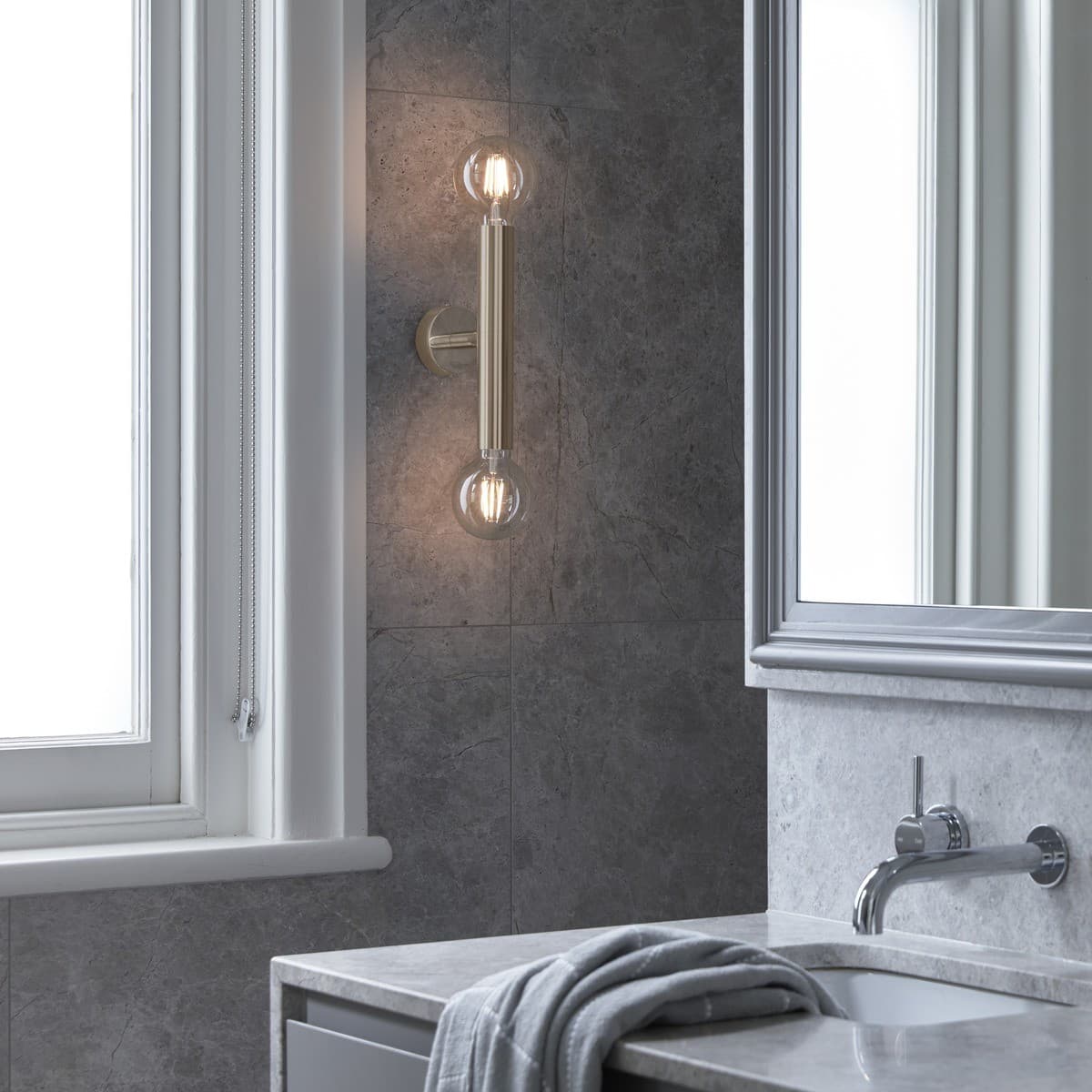 Parker 2 Light Cylinder Wall Bracket in Brushed Chrome-img-4