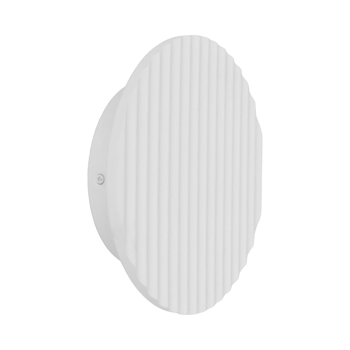 Equinox 200mm LED Colour-Shifting Ribbed Wall Sconce in White Gypsum