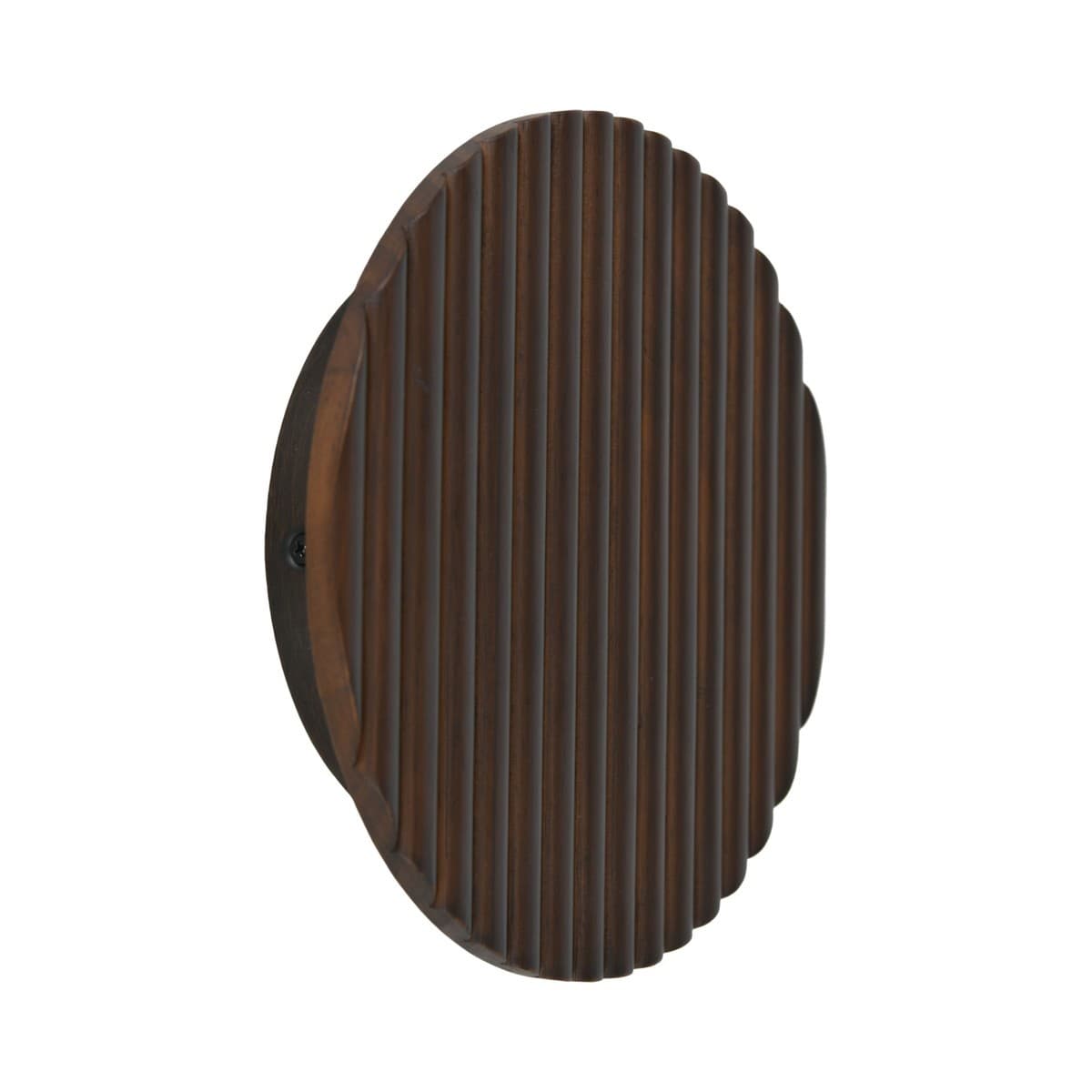 Equinox 200mm LED Colour-Shifting Ribbed Wall Sconce in Walnut