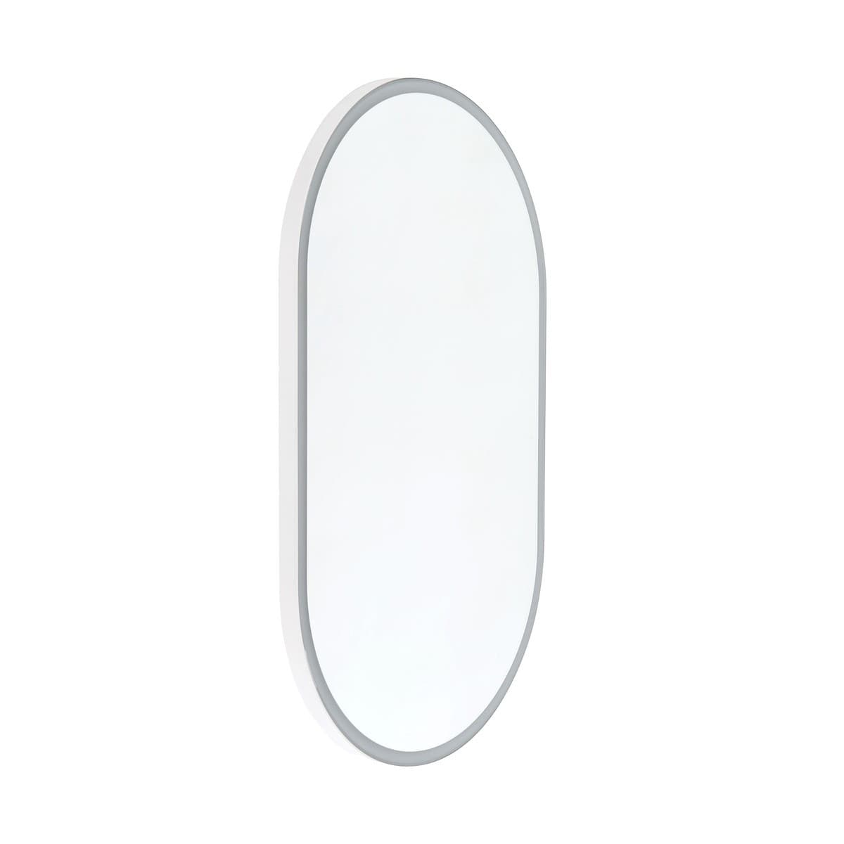 Contour LED Colour-Shifting Oval Mirror in White-img-1