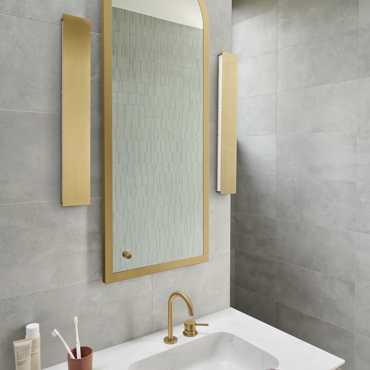 Jones 620mm 2 Light LED Colour-Shifting Wall Sconce in Brass